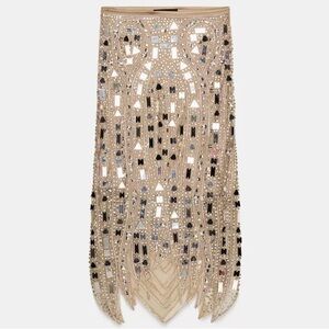 ZARA SEQUIN MIDI SKIRT Medium